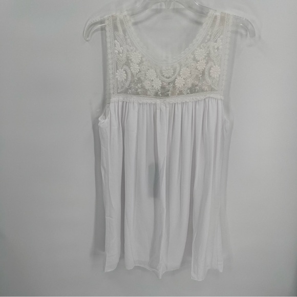 Show Me Your Mumu White NWT Crochet Lace Mini Sleeveless nightgown Size Small - Picture 6 of 9